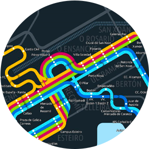 Icono SIG - Mapa de autobús urbano